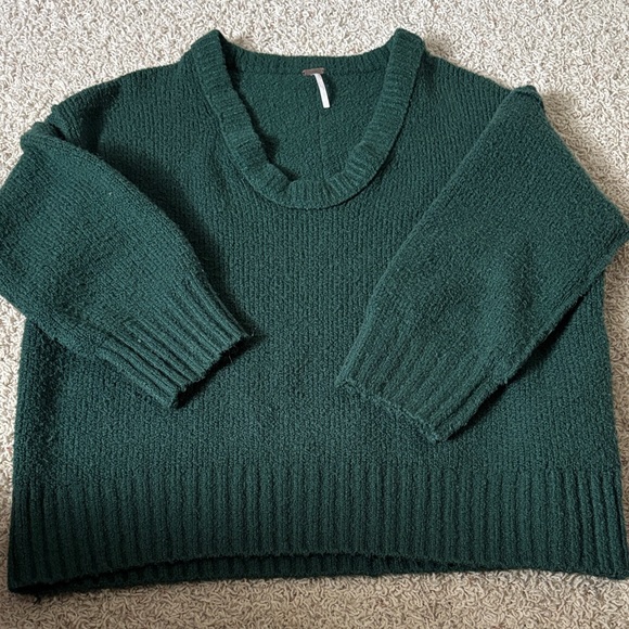 Free People Sweaters - Free People Deep Green V-Neck Sweater